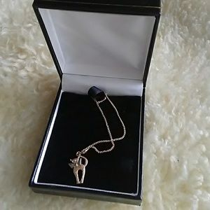 Kitty Cat gold chain necklace in Box